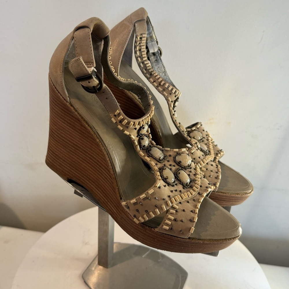 Banana Republic Women’s Wedge Sally Rhinestones Wedge Sandals size 11